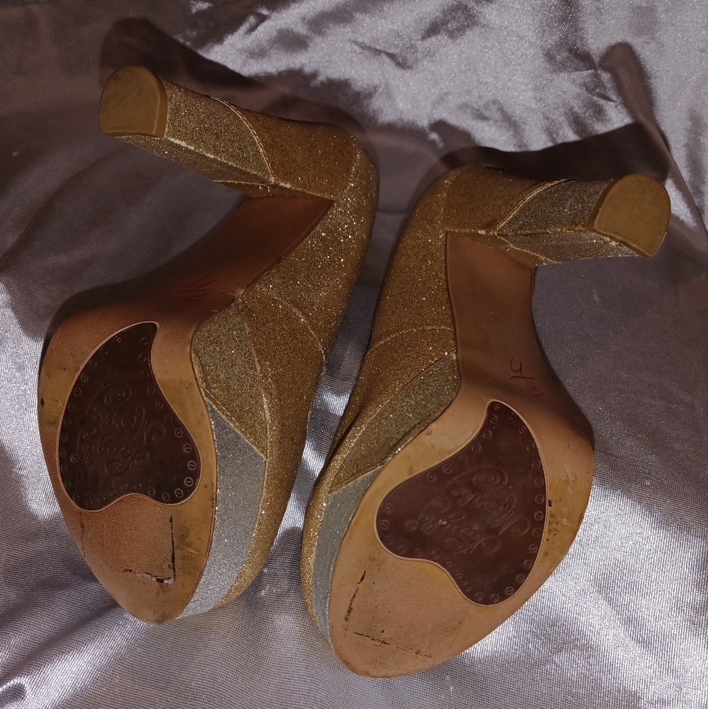 Naughty monkey gold glitter with some silver glitter chunky platforms 6 - Picture 12 of 12